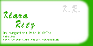 klara ritz business card